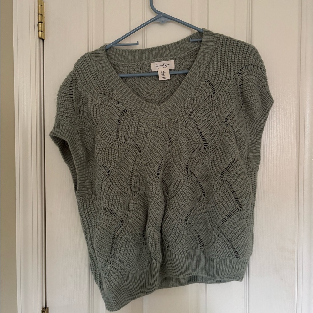 Green V-Neck Sweater Vest